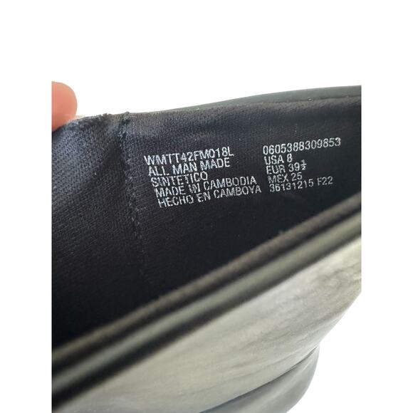 Time and Tru Black Faux Leather Ankle Boots Women’s Size 8 Block Heel Square Toe - Picture 7 of 8